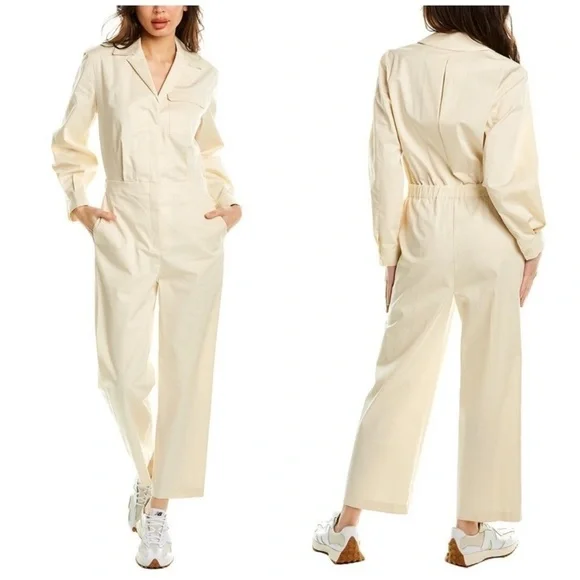 NWT THEORY Chino Wash shirt jumpsuit cargo Size 2
